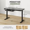 Costway 48" x 24" Whole-Piece Glass Standing Desk w/Drawers Writable Tempered Glass Top Black/White - 3 of 4