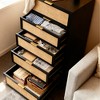 Rattan 5 Drawer Dresser, 46.7in Tall Black 5 Chest of Drawers with Metal Handles and Wooden Sturdy Base for Bedroom Living Room Nursery - 2 of 4