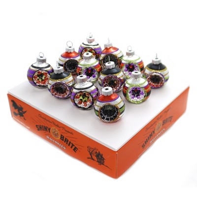 Shiny Brite 2.0" Halloween Decorated Rounds Ornament Spiders Reflectors  -  Ornament Sets