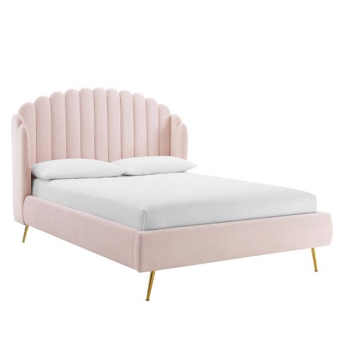 Pink deals wingback bed