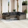 vidaXL Patio Sofa Set with Cushions Outdoor Furniture 10 Piece Poly Rattan - Gray - 2 of 4