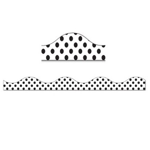 Ashley Productions Magnetic Border, Large Black Polka Dots on White, 12' (Pack of 6) - 1 of 1