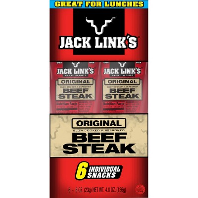 Jack Link's Original Beef Steak Individual Snacks - 4.8oz/6ct