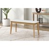 NicBex Dining Table Set for 6 Modern Kitchen Set with Stylish Table, Bench and 4 Chairs for Dining Room, High Gloss White Tabletop with Light Oak - 3 of 4