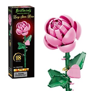 Brickcraft Bricktanicals Long Stem Pink Rose 102 Pieces Building Set - 1 of 4