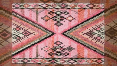 Margaux Red and Pink Geometric Tufted Runner Rug