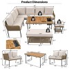 Modern Minimalist Patio Sectional Sofa Set,Woven Rope L-Shaped Outdoor Couch,Garden Furniture Sofa Set with Coffee Table and Cushions-Coolbibila - 4 of 4