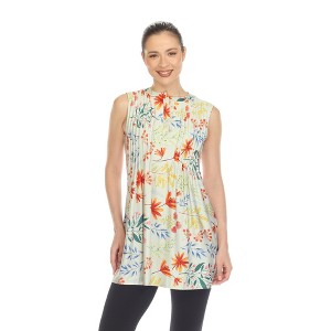 White Mark Women's Floral Sleeveless Tunic Top - White Mark - 1 of 4