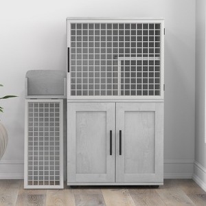 Cat Litter Box Enclosure 3-Tier Furniture - Hidden Litter Box with Lounging Top for Living Room - 1 of 4