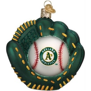 Old World Christmas Blown Glass Ornament for Christmas Tree, Oakland Athletics Baseball Mitt - 1 of 3