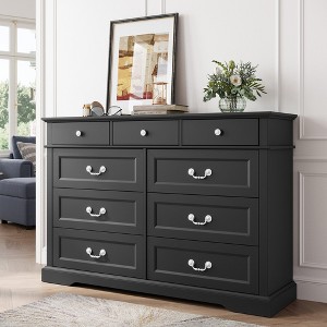 LINSY HOME Farmhouse Rustic Dresser with Large Drawers, Spacious Bedroom Storage Cabinet - 1 of 4