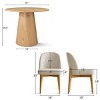 3-Piece Modern Round Dining Table Set, 35" Dining Table with 2 Upholstered Armless Dining Chairs for Small Dining Room, Kitchen-Maison Boucle - 4 of 4
