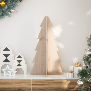Aghana Digitals 69.5cm Solid Pine Wooden Christmas Tree - Rustic DIY Decor for Home/Office, Indoor - 1 of 4