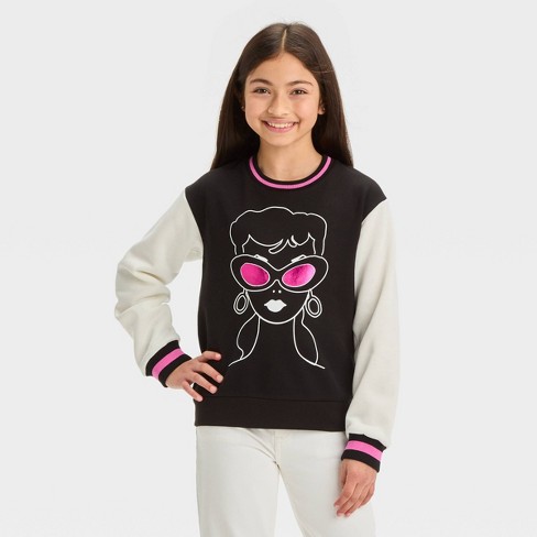 Girls Barbie Long Sleeve Graphic T shirt Black Xs Target