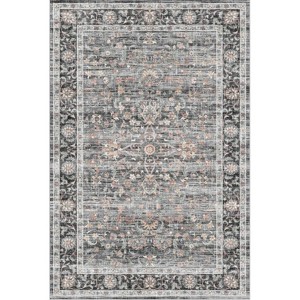 Area Rug Machine Washable Rug Vintage Distressed Area Rug Carpet Oriental Retro Floral Medallion Accent Rug Stain Resistant Non-Slip Foldable - 1 of 1