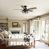 Siljoy 42 Inch Farmhouse Flush Mount Ceiling Fan with Light and Dual Blades (Remote Included 5 Blades)for Patio Bedroom and Living room - 3 of 4