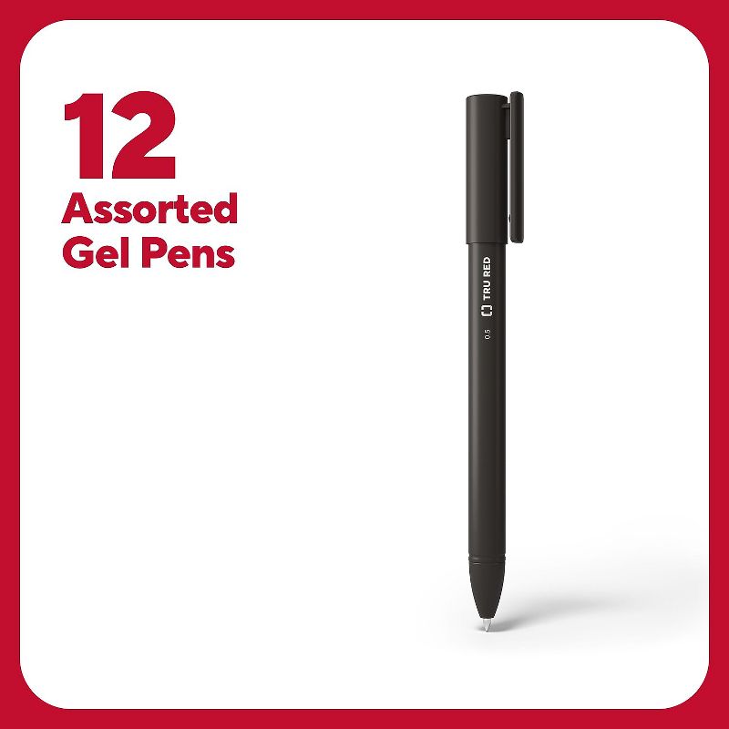 TRU RED Quick Dry Gel Pens Fine Point 0.5mm Asst 12/Pack TR54473, 2 of 10