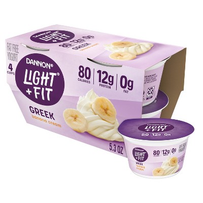 Light + Fit Nonfat Gluten-Free Banana Cream Greek Yogurt - 4ct/5.3oz Cups_3