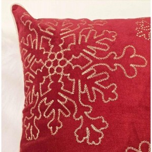 Acoinel Christmas Snowflakes Velvet Accent Pillow for Holiday - 1 of 4