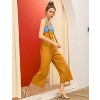 Allegra K Women's High Waist Wide Leg Belted Button Long Overalls Jumpsuit - 3 of 4
