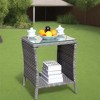 XINGHANZHENXUAN Outdoor Patio Wicker Coffee Table, Weather-Resistant Rattan for Backyard, Porch & Poolside - 2 of 4