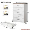 5/6 Drawers Dresser for Bedroom,Chest of Drawers with Wide Metal Handle,Farmhouse Modern Wooden Tall Dresser,Natural Texture,Storage Organizer Dresser - 2 of 4