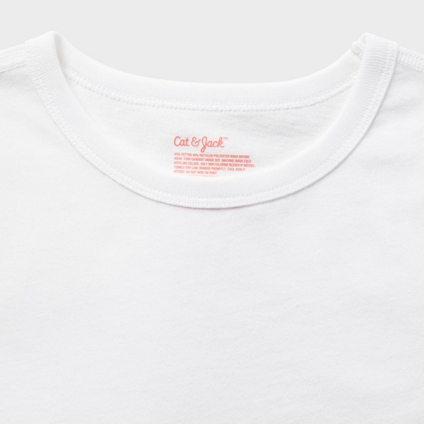 Paquete de 2 Camisetas Interiores de Manga Corta Adaptables para Niño - Cat & Jack™ Blanco 3