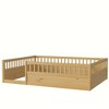 CAVINAS Twin/Full Size Modern Bed Frame with Heigh Guardrails,Pine Wood Floor Bed for Kids Room,Playroom - 4 of 4