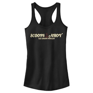 Juniors Womens Stranger Things Scoops Ahoy Nautical Logo Racerback Tank Top - 1 of 4