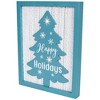 Northlight Lighted Happy Holidays Christmas Tree with Cable Knit Texture Wall Art - 12" - 4 of 4