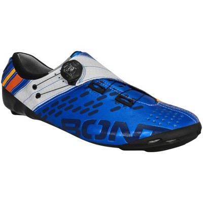 blue cycling shoes