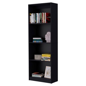 FONTOI Bookcase with 4-Shelf, Bookcase with Four Storage Shelves for Small Space Home Office Library, Black, 24.7"*71.1"*11.7" - 1 of 4