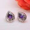 Lona Teardrop Pear Green Cz Stud Earrings Women Ginger Lyne Collection - 2 of 4