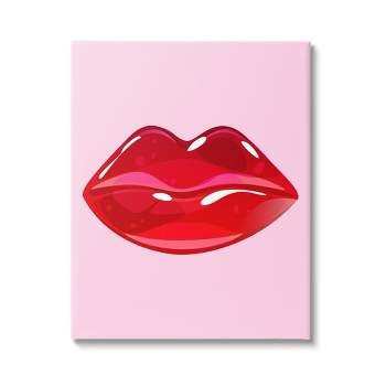 Stupell Industries Pink & Red Candy Lips Canvas Wall Art