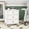Resenkos 3-Drawer Wood Rectangle Nightstand Set of 2 Bedside Table Living Room Small Dresser, 20" Tall, - 3 of 4