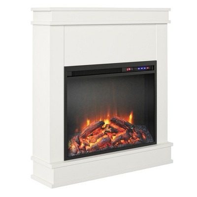 Ameriwood Home Mateo Electric Fireplace Space Heater with Mantel, White