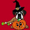 Men's Design By Humans Halloween Boxer Dog By TreeHouses T-Shirt - 2 of 4
