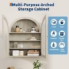Wall Mounted Bathroom Cabinet with Glass Doors, Arched 4-Tier Storage Organizer, Adjustable Shelf Medicine Cabinet, 24"W x 28"H x 9"D - 4 of 4