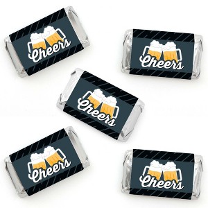 Big Dot of Happiness Cheers and Beers Happy Birthday - Mini Candy Bar Wrapper Stickers - Birthday Party Small Favors - 40 Count - 1 of 4