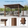 Arceso Hardtop Gazebo, Outdoor Pergola with Metal Roof, Wooden Frame & Permanent Patio Canopy, Pavilion Grill Gazebo for Patio, Backyard, Garden - 3 of 4