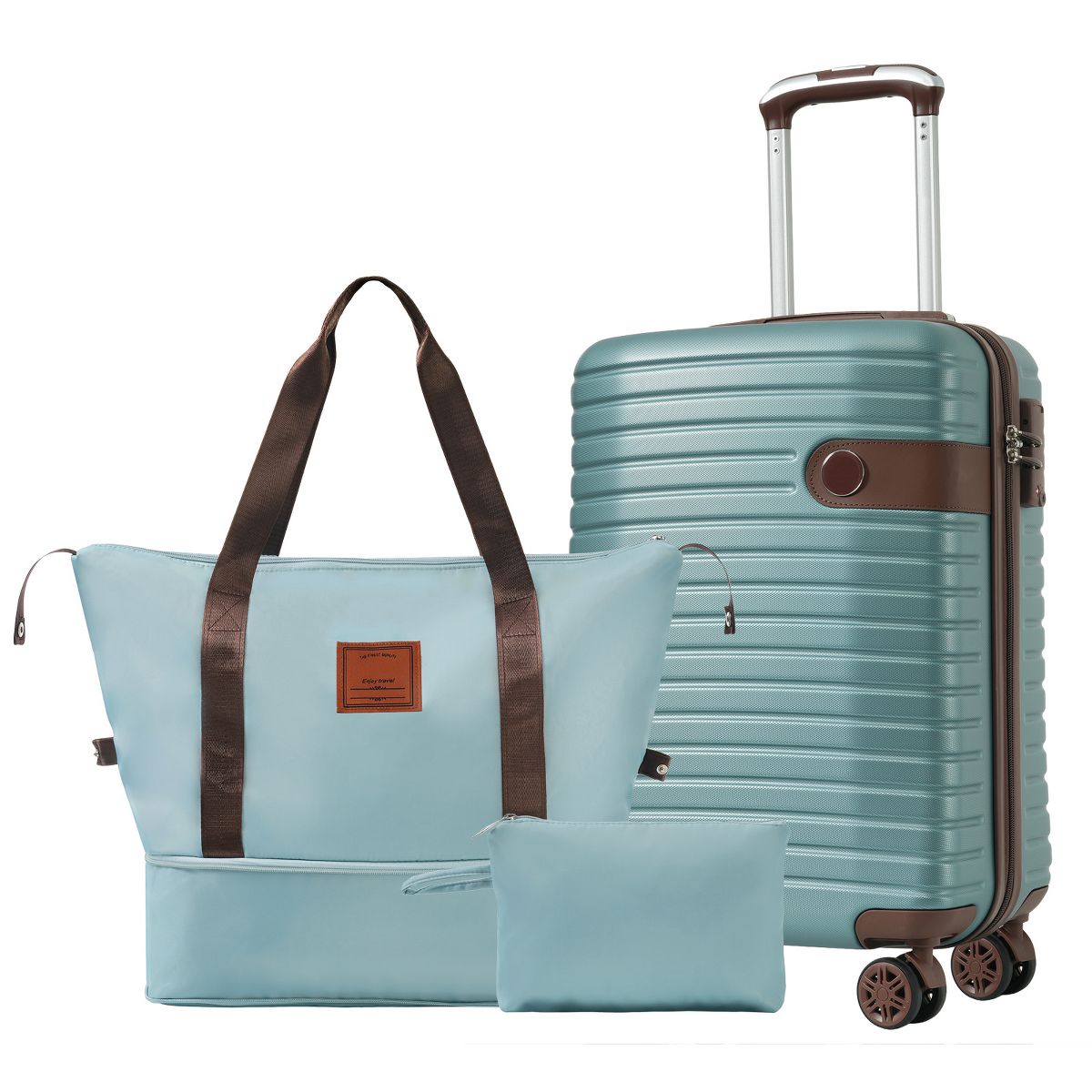 Polibi Lugage Set 3 Pieces with 20 Inch Suitcases, a Travel Bag and Toiletry Bag
