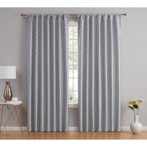 HLC.ME Franklin Moroccan 100% Complete Blackout Heavy Thermal Insulated Rod Pocket Back Tab Curtain Panels, Set of 2 - 1 of 4