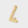 14K Gold Dipped Cubic Zirconia Ribbed Letter Charm - A New Day™ Gold - 2 of 2