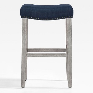 WestinTrends 29" Upholstered Saddle Seat Counter Stool (Set of 2) - 1 of 4