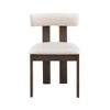 PAGED Wooden Dining Chairs Set of 2 Boucle Upholstered Dining Room Chairs with Open Back for Living Room, Kitchen - 2 of 4