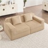 RISOKEYS Modular 2-Seat Loveseat Boneless Sofa - Cloud Sectional Couch with Deep Seat, 2-Seat Sofa Couch with Throw Pillows, Corduroy Fabric - 2 of 4