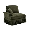 Vynxaria Modern Chenille Sofa Green, W/1 Pillow, Detachable Ruffle Skirts, Multi-Module Configurable, Curved Petal Armrests - 4 of 4