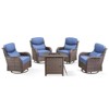 Buenhomino 5/7pcs Outdoor Patio Outdoor Conversation Fire Pit Set with Swivel Rocker Armchairs for Garden, Poolside, Backyard - 3 of 4