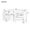 Luxury Storage Cabinet with Acrylic Handles & Metal Legs | Adjustable Glass Shelves + Drawers | 110LB Capacity for Living Room & Study - 3 of 4