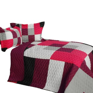 Slickblue Vermicelli-Quilted Patchwork Quilt Set, Handmade, Bedding, Geometric, 5 Designs, Full/Queen, 3PC - 1 of 4